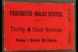 FEDERATED MALAY STATES. BOOKLET 1927-30 $1.20 Black On Red Cover, SG SB13, A Fine Example With One Stamp Missing,... - Altri & Non Classificati
