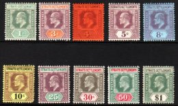 1902-03 Set To $1 SG 110/119, Fine Mint. (10) For More Images, Please Visit... - Straits Settlements