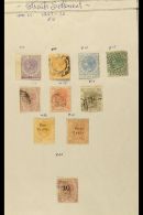 1867-99 OLD TIME COLLECTION On Ancient Pages. Includes 1867-72 6c Unused, 12c Mint, Plus 8c, 24c, 30c, 32c And 96c... - Straits Settlements
