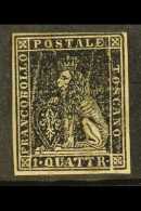 TUSCANY 1857 1q Black, Sass 10, SUPERB MINT, With 4 Good Neat Margins, Large Part Original Gum & Fabulous... - Non Classificati