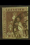 TUSCANY 1851 9cr Brown Violet On Blue, Sass 8b, Very Fine Used With Clear Margins All Round And Neat Pontedera... - Non Classificati