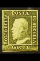 SICILY 1859 1g Deep Olive Green, Plate III, Sass 5c, Very Fine Mint With 4 Neat Margins & Lovely Fresh... - Non Classificati