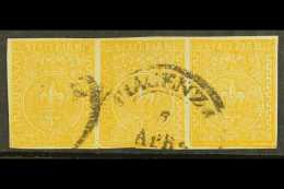 PARMA 1853 5c Yellow Orange, Sass 6, Superb Used Strip Of 3. Good Even Colour With Clear To Large Margins All... - Non Classificati