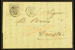 PAPAL STATES 1853 (18 Aug) EL To Trieste, Bearing 1852 8b Black On White, Sassone 9, SG 26, Tied By "Roma" Cds... - Non Classificati