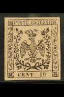 MODENA 1852 10c Black On Rose, Without Stop, Sassone 2, Very Fine Mint With 4 Good Margins. Cat €1200... - Non Classificati