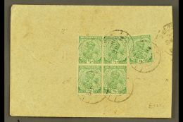 USED ABROAD - LINGA. 1914 (9 May) Env To Bombay Bearing On Reverse 5x India ½a Greens Tied LINGA Double-... - Altri & Non Classificati