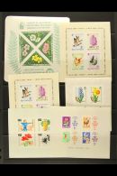 1958-66 IMPERF MINIATURE SHEETS All Different Never Hinged Mint Group, All Featuring FLOWERS, Includes 1958 Stamp... - Other & Unclassified
