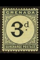 POSTAGE DUES 1892 3d Blue Black, SG D3, Very Fine Mint. Scarce Stamp. For More Images, Please Visit... - Grenada (...-1974)