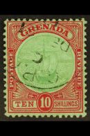 1913 10s Green And Red On Emerald Back, SG 101a, Very Fine Used. For More Images, Please Visit... - Grenada (...-1974)