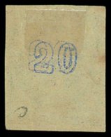 1875 20L Blue Used Showing Clear Variety "Double Numeral On Reverse" SG49d (Vlastos 65l), Four Margins, Fine Cds... - Altri & Non Classificati
