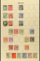 1886-1935 COLLECTION On Pages, Mint Or Used Stamps, Inc 1886 1d Opt Unused, 1889-96 5c BROKEN "M" Mint (some Perf... - Gibilterra