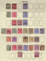 1886-1898 QV RANGE A Collection On An Old Imperial Printed Page. A Mint & Used Range That Incl. Gibraltar... - Gibilterra