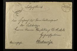 SOUTH WEST AFRICA 1904 (1 Apr) Stampless Feldpost Cover To Okahandja Showing A Fine "WINDHUK A" Cds Postmark With... - Altri & Non Classificati