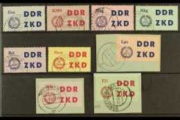 OFFICIALS LAUFKONTROLLZETTEL DES ZKD 1963 Nine Different Values, Very Fine Used, Some On Pieces, Fresh &... - Altri & Non Classificati