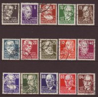 1952 Famous Germans Set Complete, Mi 327/41, Very Fine 'cto' Used. (15 Stamps) For More Images, Please Visit... - Other & Unclassified