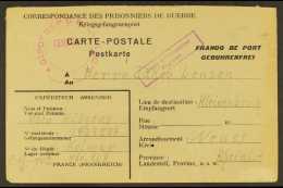 GERMAN POW'S IN FRANCE 1946 Printed Postcard To Germany Bearing Camp Censor Cachet "102" From Colmar In The Vosges... - Altri & Non Classificati