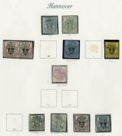 HANOVER 1850-1864 USED COLLECTION On Pages, Inc 1850 1g, 1851-55 1g, 1/30t Pair, 1/15t & 1/10t, 1856-57 1d (x2... - Altri & Non Classificati