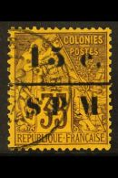 ST PIERRE ET MIQUELON 1891 15c On 35c Black / Orange, Yv 13 (SG 16), Very Fine Used, Expertized Brun. Pretty! For... - Altri & Non Classificati