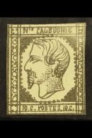 NEW CALEDONIA 1859 10c Grey Black Napoleon, Yv 1, Fine Mint No Gum. Guarantee Mark On Reverse. For More Images,... - Altri & Non Classificati