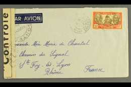 NEW CALEDONIA 1941 Envelope To France Bearing 1928-38 20f (Yvert 161, Maury 157) Tied By Noumea Cds; New... - Altri & Non Classificati