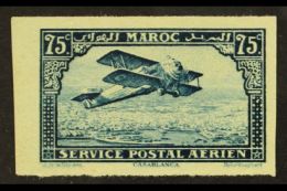 MOROCCO 1922-27 AIR 75c Blue Imperf, Yvert 4a, Very Fine Mint. For More Images, Please Visit... - Altri & Non Classificati