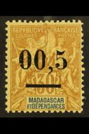 MADAGASCAR 1902 "00,5" On 30c Bistre, Misplaced Comma, Yv 52d, Very Fine Mint. For More Images, Please Visit... - Altri & Non Classificati