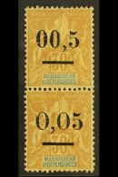 MADAGASCAR 1902 "0,05" On 30c , Vertical Pair, Upper Stamp Variety "00,5", Yv 52d+52 For More Images, Please Visit... - Altri & Non Classificati