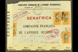 DAHOMEY 1944 (6 Oct) Air Censored Cover To England, Bearing 2f (x4) Stamps Tied By "Cotonou" Cds's, With French... - Altri & Non Classificati