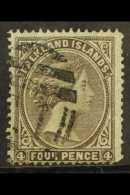 1878-79 4d Grey Black, No Wmk, SG 2, Fine Used, Couple Of Short Perfs  For More Images, Please Visit... - Falkland Islands