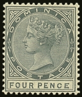 1886-90 4d Grey With Malformed "CE" In "PENCE" Variety, SG 24a, Never Hinged Mint. For More Images, Please Visit... - Dominica (...-1978)