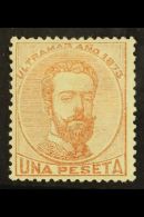 1873 1 Peseta Red Brown "Amadeo", Scott 57, Fine Mint With O.G For More Images, Please Visit... - Altri & Non Classificati