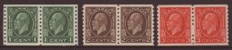 1933 Coil Set SG 326/28, In Very Fine Mint Horizontal Pairs. (6 Stamps) For More Images, Please Visit... - Altri & Non Classificati