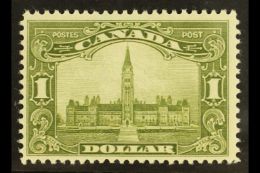 1928-29 $1 Olive-green "Parliament Buildings", SG 285, Very Fine Mint. For More Images, Please Visit... - Altri & Non Classificati