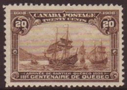 1908 QUEBEC 20c Dull Brown SG 195, Very Fresh Mint.  For More Images, Please Visit... - Altri & Non Classificati