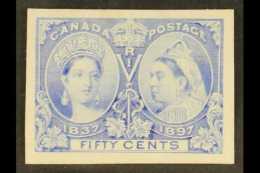 1897 50c Pale Ultramarine Jubilee (SG 134) IMPERF PLATE PROOF On Thick Card. Very Fine. For More Images, Please... - Altri & Non Classificati