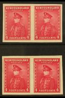 1932 4c Rose-lake Prince Of Wales TWO IMPERF PAIRS With And Without Gum, Unitrade 189a & 189aI, Very Fine (2... - Altri & Non Classificati