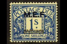 MIDDLE EASTERN FORCES POSTAGE DUES 1942 1s Blue Ovptd "MEF", Ovptd "SPECIMEN", SG MD5s, Very Fine Mint. Scarce... - Italian Eastern Africa