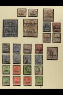 1885-1921 USED COLLECTION In Hingeless Mounts On Leaves, Inc 1885-88 To 12pi (x3), Plus 40pa On Cover, 1902-05 Set... - Levante Britannico