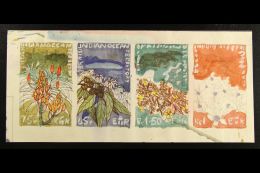 1975 HAND PAINTED ESSAYS An Attractive Page Bearing 1975 Wildlife - Seashore Plants Issues (SG 77/80), Four... - Territorio Britannico Dell'Oceano Indiano