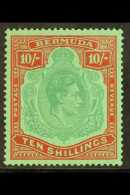 1939 (Jan) 10s Blue Green And Deep Red On Green , Geo VI, CW 14a (SG 119a), Very Fresh Mint.  For More Images,... - Bermuda