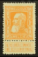 1905 1f Orange Anniversary (SG 104a, Michel 76b, COB 79a), Fine Mint With Label, Very Fresh. For More Images,... - Altri & Non Classificati