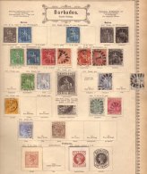 OLD TIME COLLECTION Displayed On 1884 Schaubek Printed Pages Incl. 1855-58 1d (four Margins), 1860 Pin Perf 1d... - Barbados (...-1966)