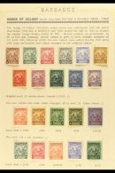 1925-35 Complete Set SG 229/39, Plus Shades And Perf 13½ X 12½ To 1s, Neatly Presented On A Typed... - Barbados (...-1966)