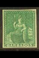 1855-58 (½d) Green, Imperf Britannia, SG 8, Very Fine Mint With Four Neat Margins And Lovely Fresh Colour.... - Barbados (...-1966)