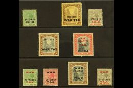 1918 - 19 WAR TAX SPECIMENS Complete Set Of War Tax Ovpts (less 1918 1d Carmine) Overprinted "Specimen", SG... - Altri & Non Classificati