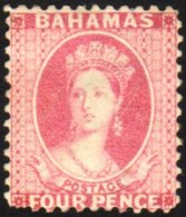 1882 4d Rose Chalon Perf 12 SG 41, Mint With Large Part Gum. One Short Perf At Base, Lovely Vivid Colour.  For... - Altri & Non Classificati