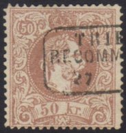 1867 50kr Red-brown, Perf 12, Mi 41 I B, Very Fine Box Cancel Used. Cat 250euro. For More Images, Please Visit... - Altri & Non Classificati