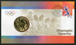 2000 OLYMPICS COIN COVER 2000 (17 Aug) 45c Athletics, Seven Seas Cat Number 1860, On Illustrated Unaddressed FDC... - Altri & Non Classificati