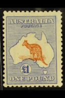 1915-27 £1 KANGAROO FRAME PARTLY DOUBLE VARIETY. 1915-27 £1 Chestnut & Bright Blue Kangaroo With... - Altri & Non Classificati