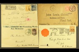 VICTORIA 1880-1912 Interesting Group Of Covers Mostly Addressed To USA Inc Two Registered, Several With Printed... - Altri & Non Classificati